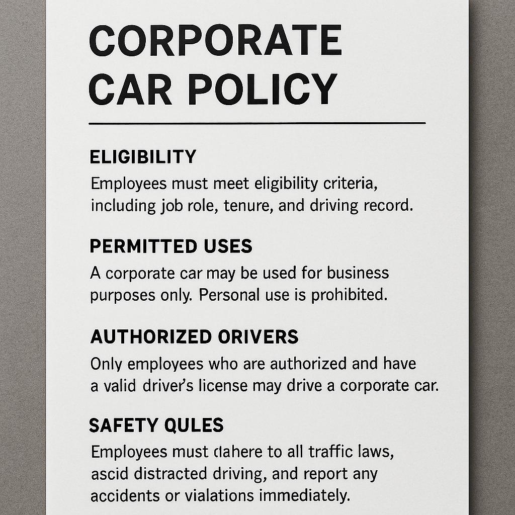 Les critères essentiels pour élaborer une politique automobile en entreprise